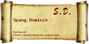 Spang Dominik névjegykártya